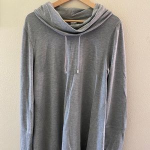 Grey Cable and Gauge Tunic Sweater